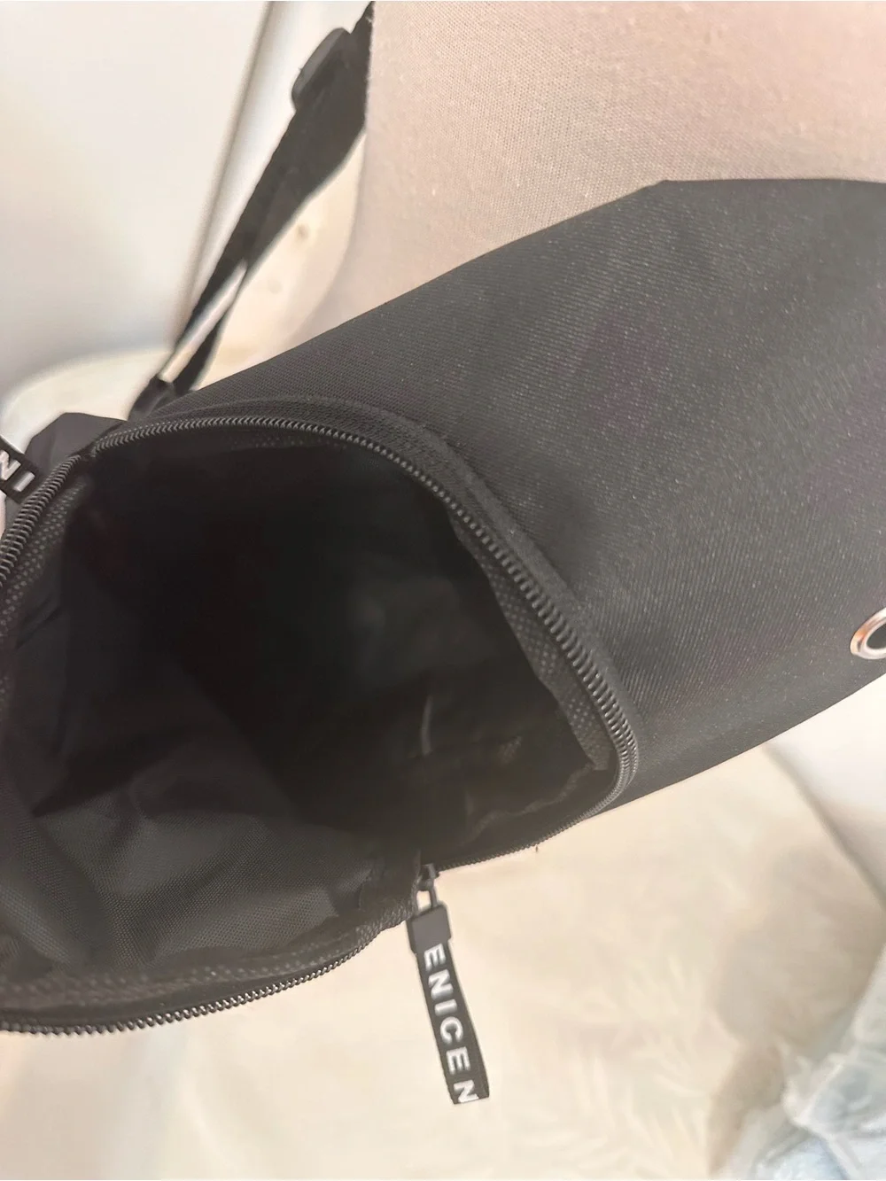 Fashion Label Black Sling Crossbody Bag for Men